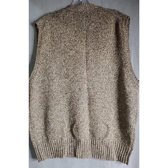 Vintage Pendleton Cardigan Vest Men's Medium Shetland Wool Beige Sweater FLAWS - Picture 6 of 6